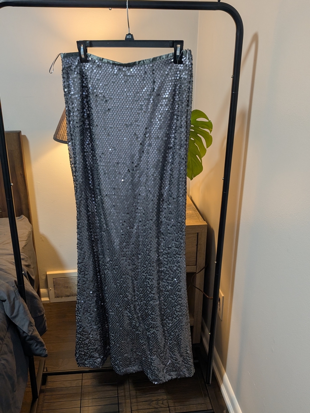 VENUS Silver Sequin Maxi Skirt